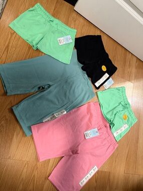Kids Stretch Bike Shorts - Pink-M, Green-XS, Lavender-L & Black-S …202